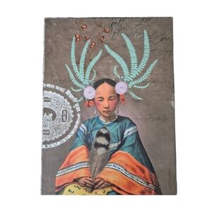 Papaya Art Wall Hanging Board Collage Style Female Theme Retro Inspired